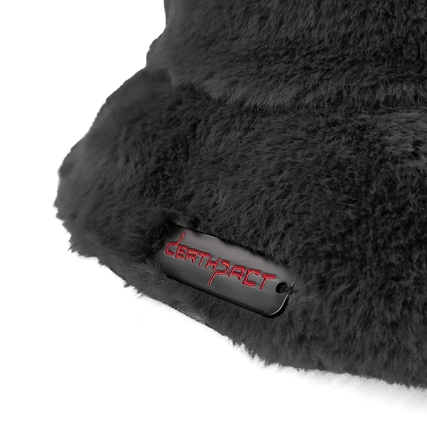 DEATHPACT - RED Fuzzy Reversible Bucket Hat