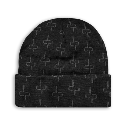 All Over Logo Beanie - Black