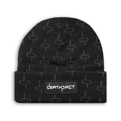 All Over Logo Beanie - Black