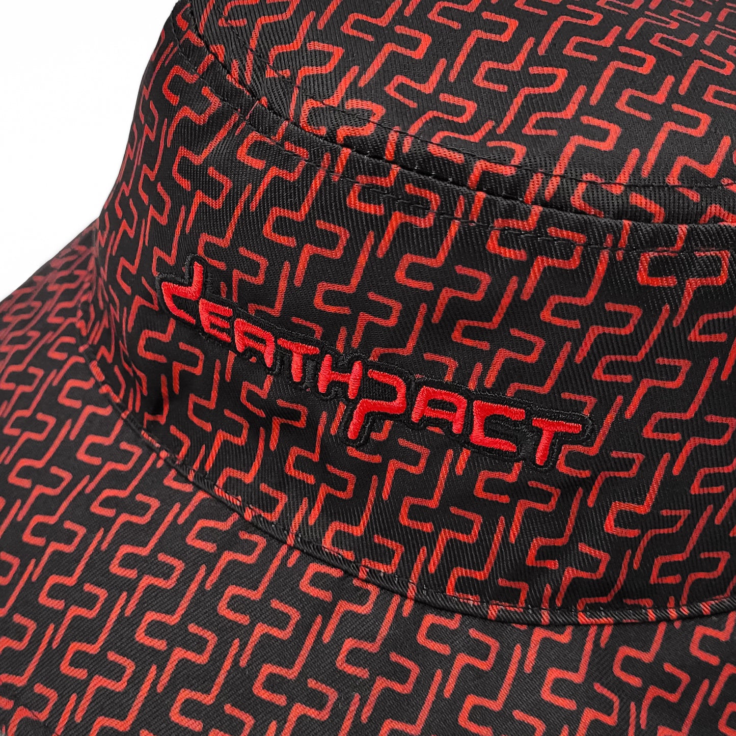 DEATHPACT - RED Fuzzy Reversible Bucket Hat
