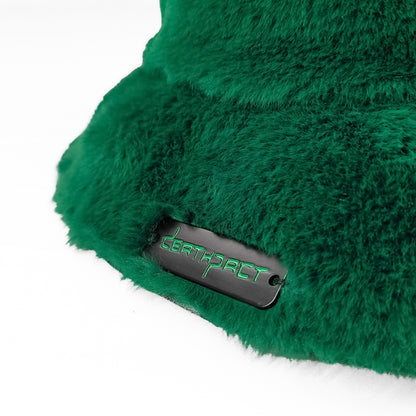 DEATHPACT - Green Fuzzy Reversible Bucket Hat