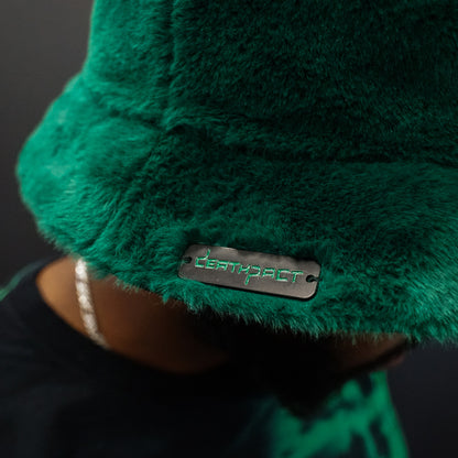 DEATHPACT - Green Fuzzy Reversible Bucket Hat