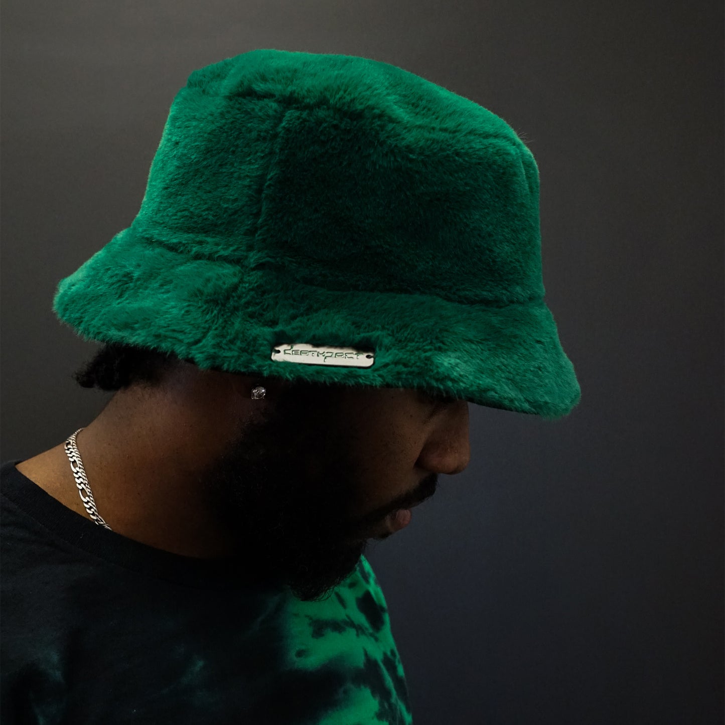 DEATHPACT - Green Fuzzy Reversible Bucket Hat