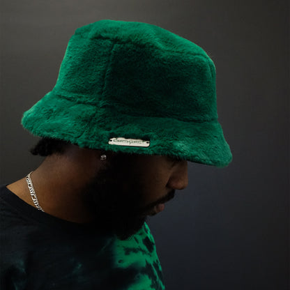 DEATHPACT - Green Fuzzy Reversible Bucket Hat