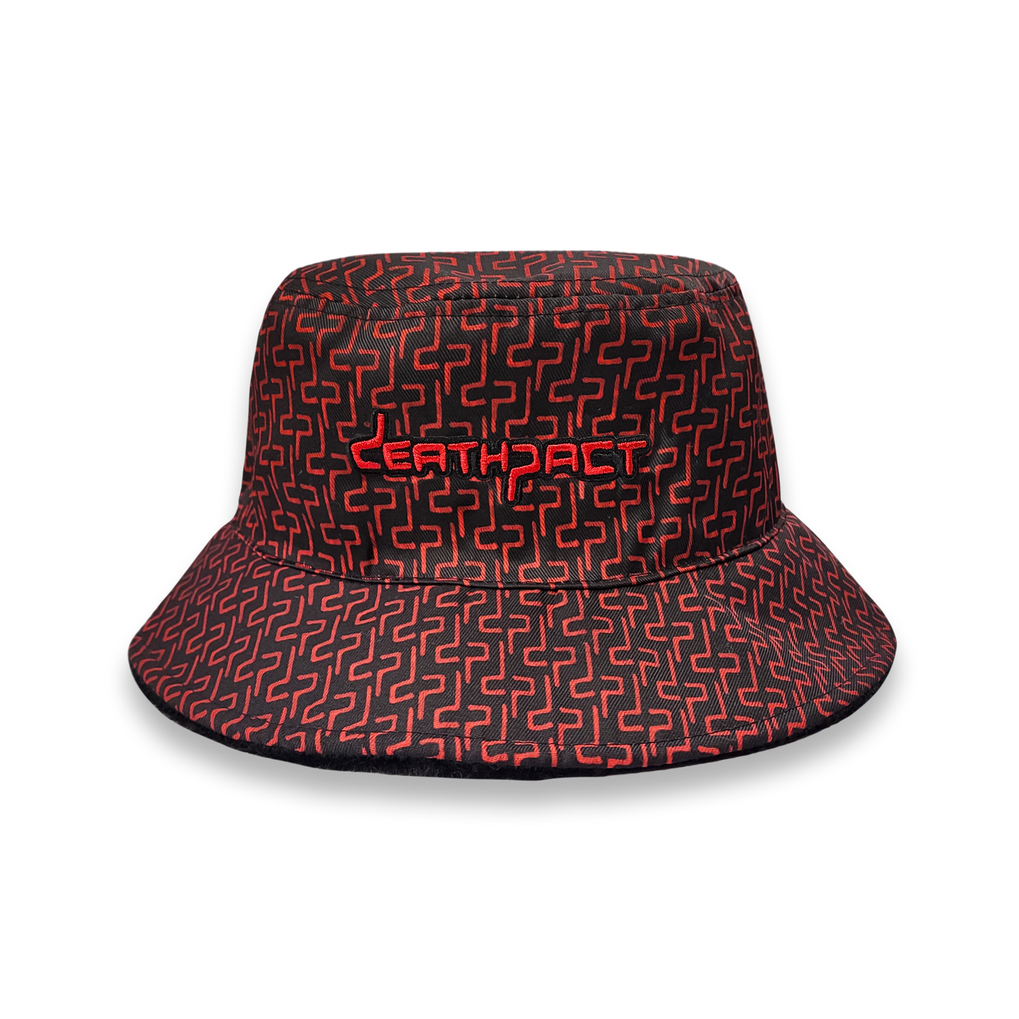 DEATHPACT - RED Fuzzy Reversible Bucket Hat