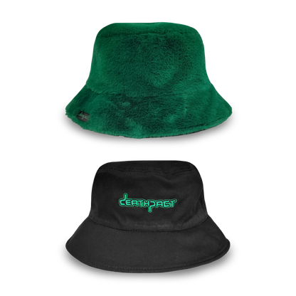 DEATHPACT - Green Fuzzy Reversible Bucket Hat