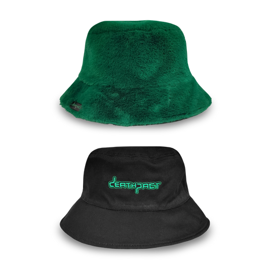 DEATHPACT - Green Fuzzy Reversible Bucket Hat